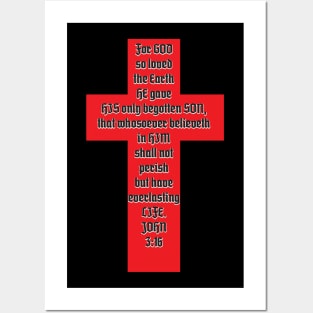 John 3:16 Cross Posters and Art